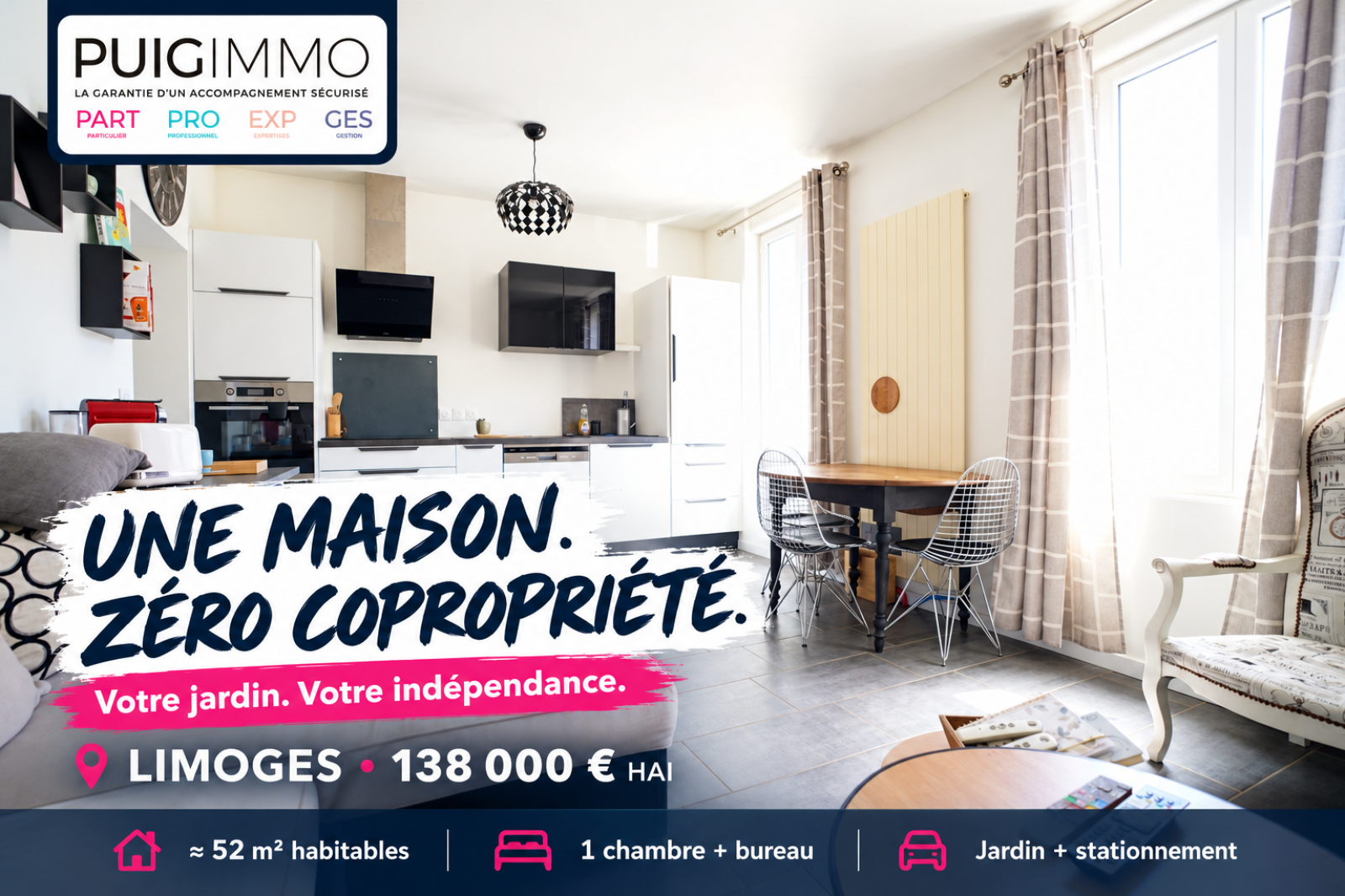 Maison 2 pièces 52 m² · à Limoges · 52 m² · 138 000 €