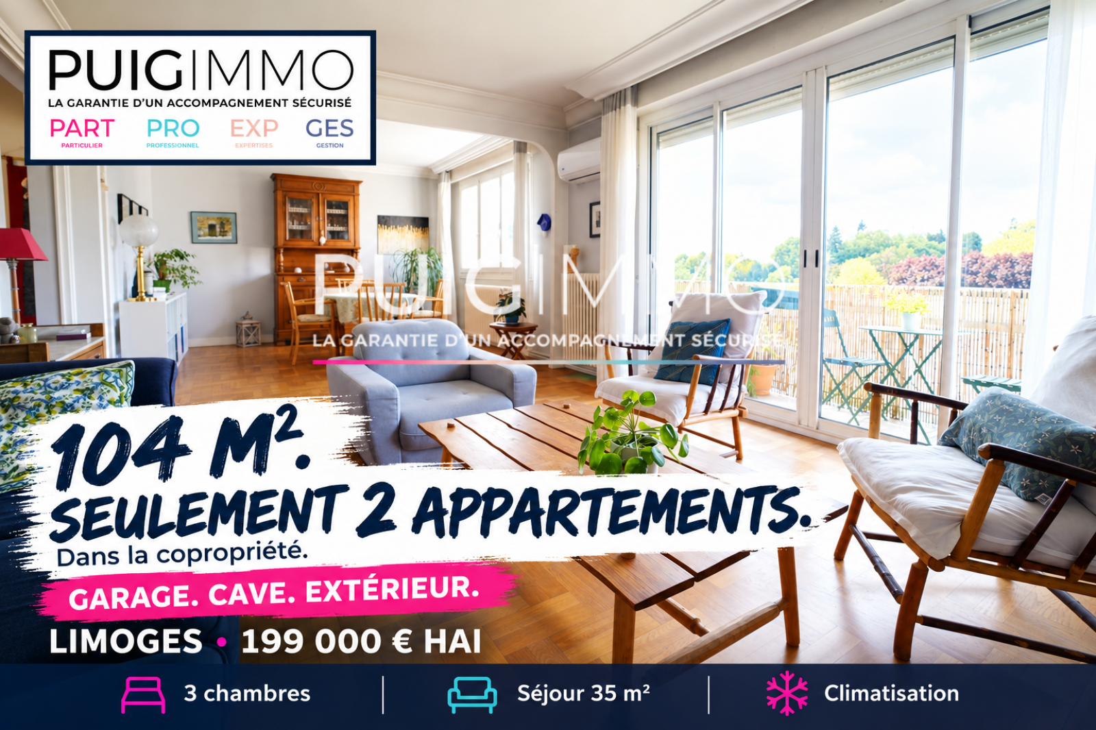 Appartement 5 pièces 104 m² · à Limoges · 104,4 m² · 199 000 €